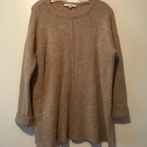 Split hem Loft camel colored sweater